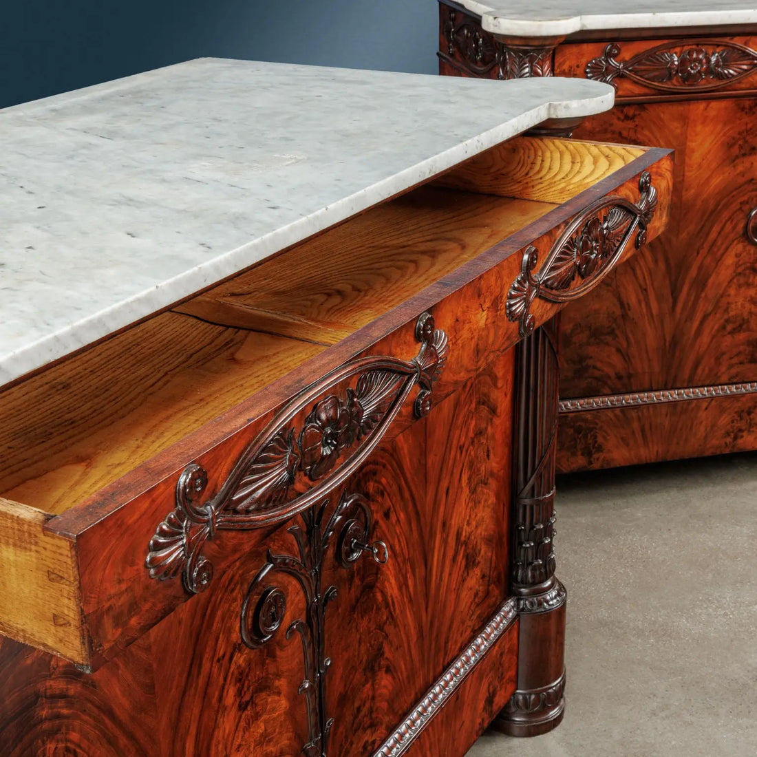 Antique Cupboards Restoration Chestnut Mahogany Marble XIX Century - Lucca, Second Decade of the XIX Century | Antiques  Cupboards