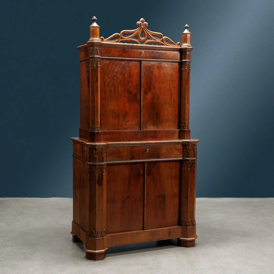 Antique Piedmontese Cabinet Wood Italy XIX Century