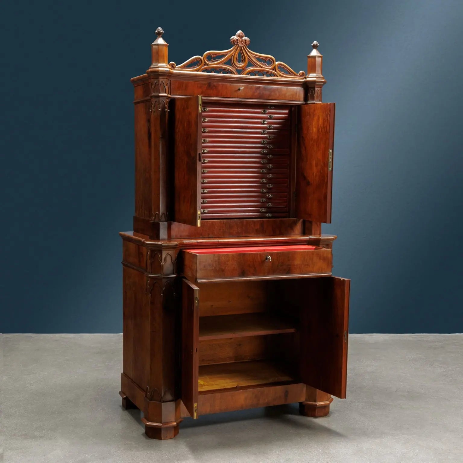 Antique Piedmontese Cabinet Wood Italy XIX Century