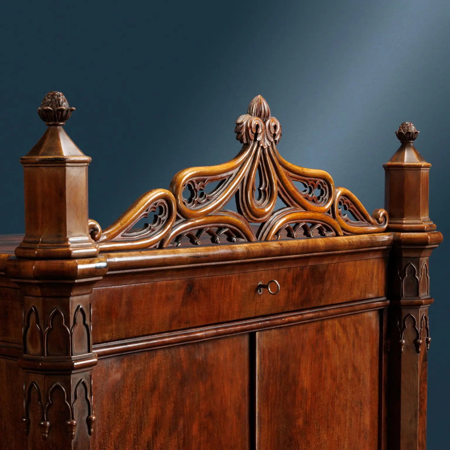 Antique Piedmontese Cabinet Wood Italy XIX Century
