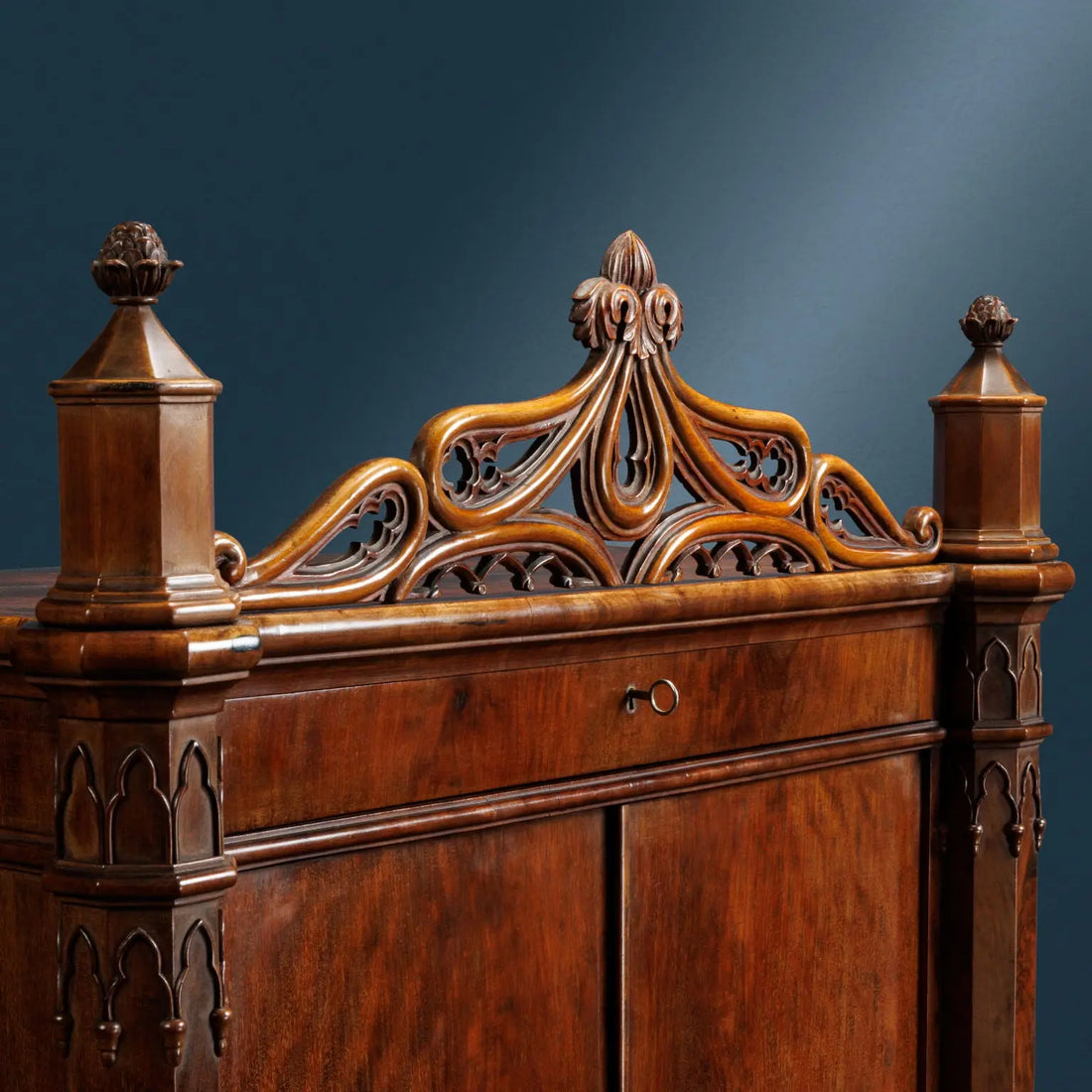 Antique Piedmontese Cabinet Wood Italy XIX Century