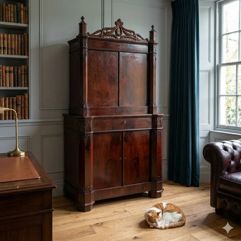 Antique Piedmontese Cabinet Wood Italy XIX Century
