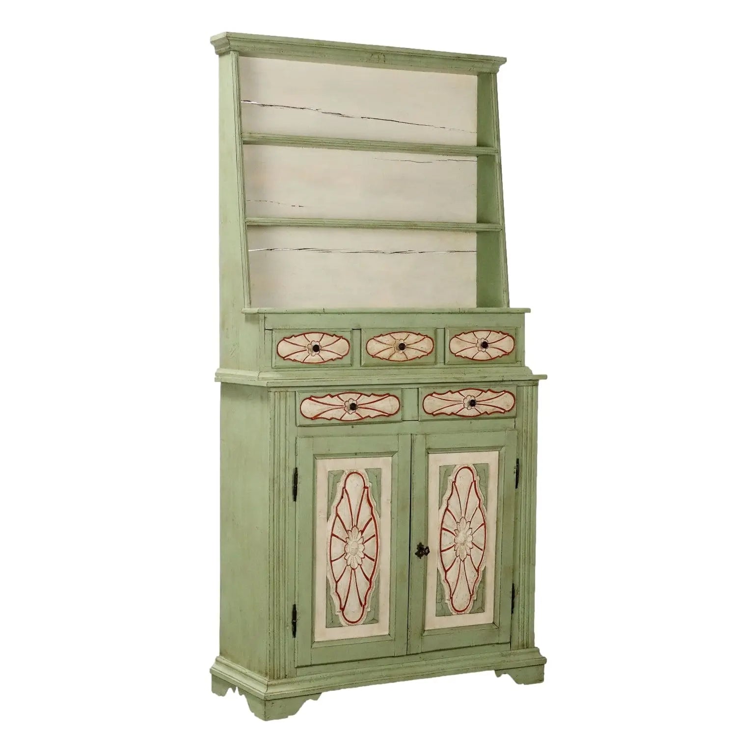 Ancien Double Top Cupboard Baroque Fir Italy XX Century - Italy, XX Century | Antiques | Cupboards
