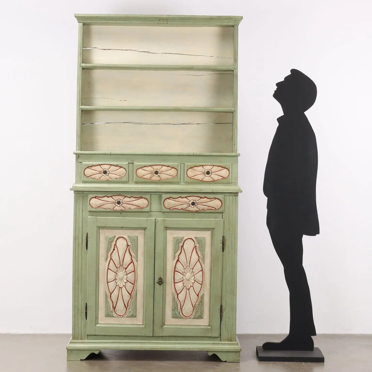 Ancien Double Top Cupboard Baroque Fir Italy XX Century - Italy, XX Century | Antiques | Cupboards