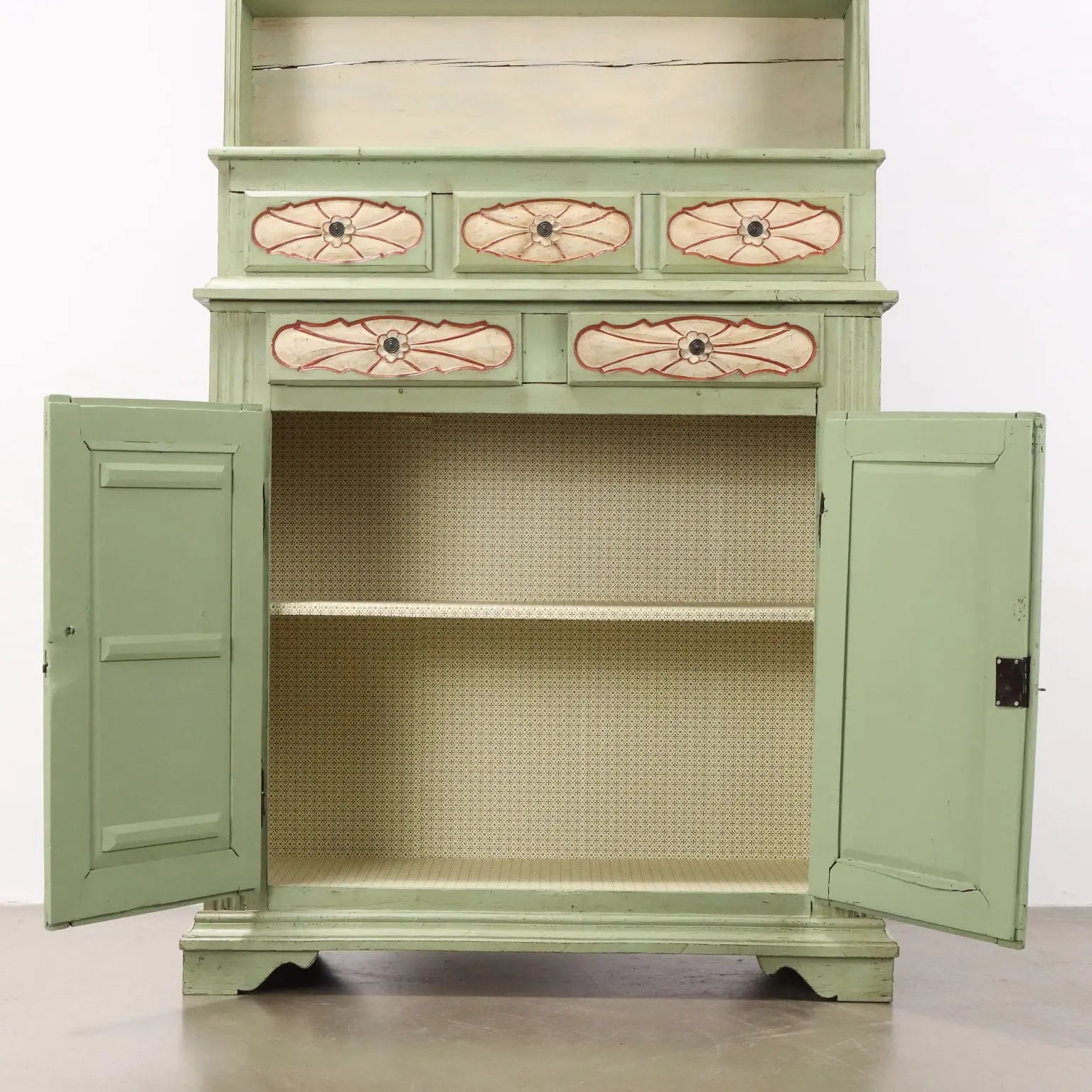 Ancien Double Top Cupboard Baroque Fir Italy XX Century - Italy, XX Century | Antiques | Cupboards