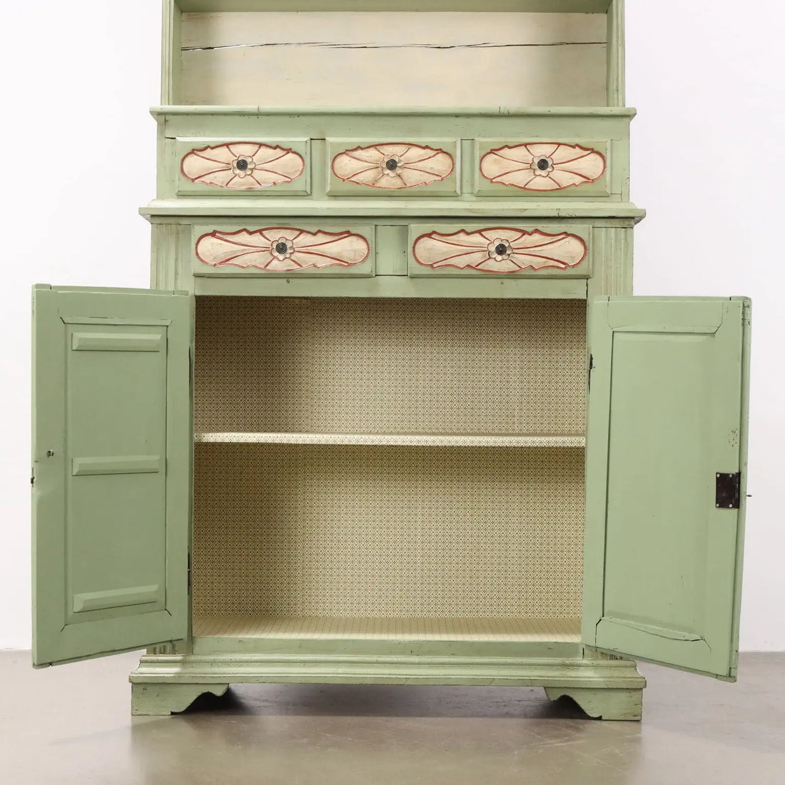 Ancien Double Top Cupboard Baroque Fir Italy XX Century - Italy, XX Century | Antiques | Cupboards