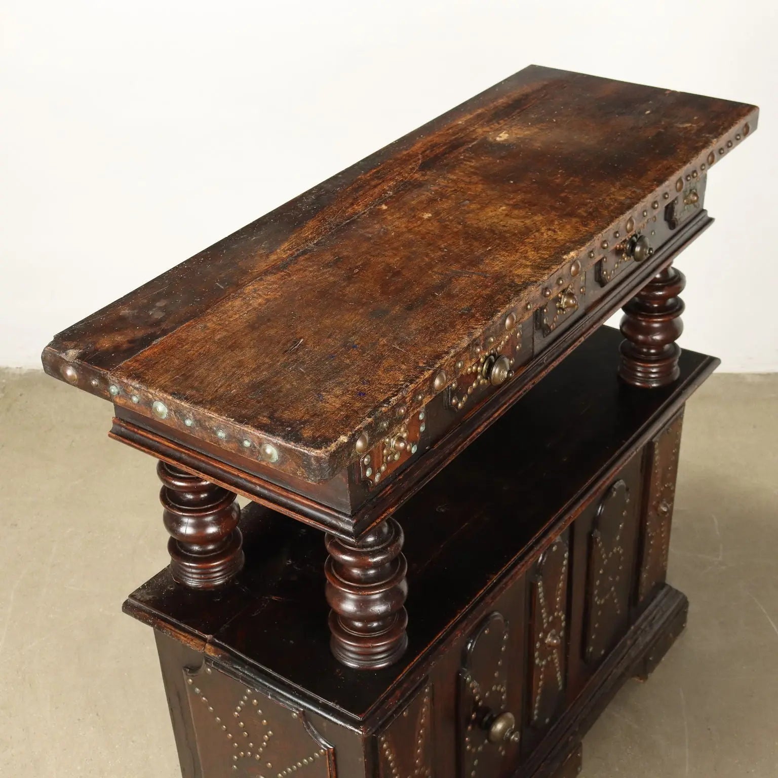 Antique Cupboard with Upper Part Baroque Style Walnut '900 - Early, XX Century | Antiques | Cupboards