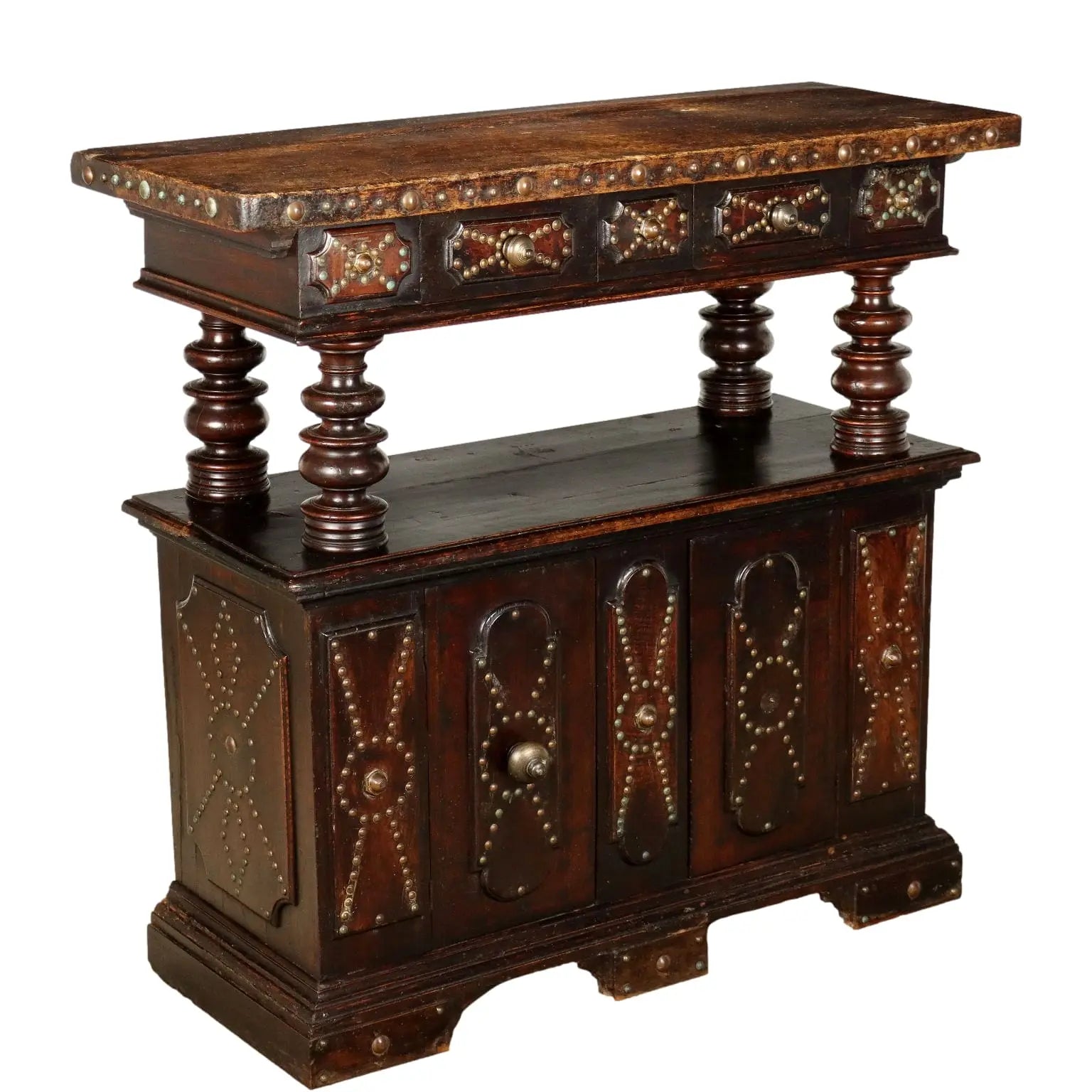 Antique Cupboard with Upper Part Baroque Style Walnut '900 - Early, XX Century | Antiques | Cupboards