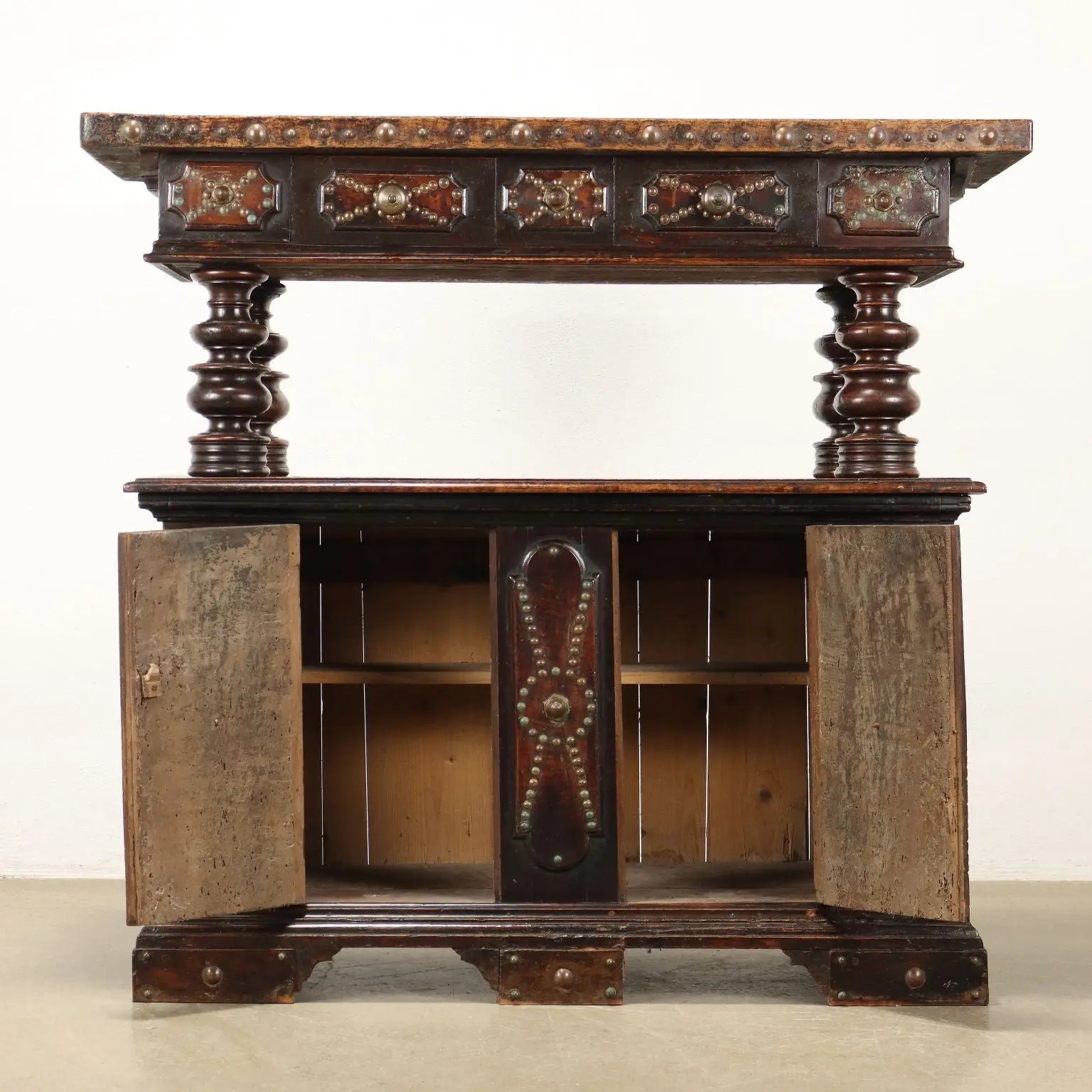 Antique Cupboard with Upper Part Baroque Style Walnut '900 - Early, XX Century | Antiques | Cupboards