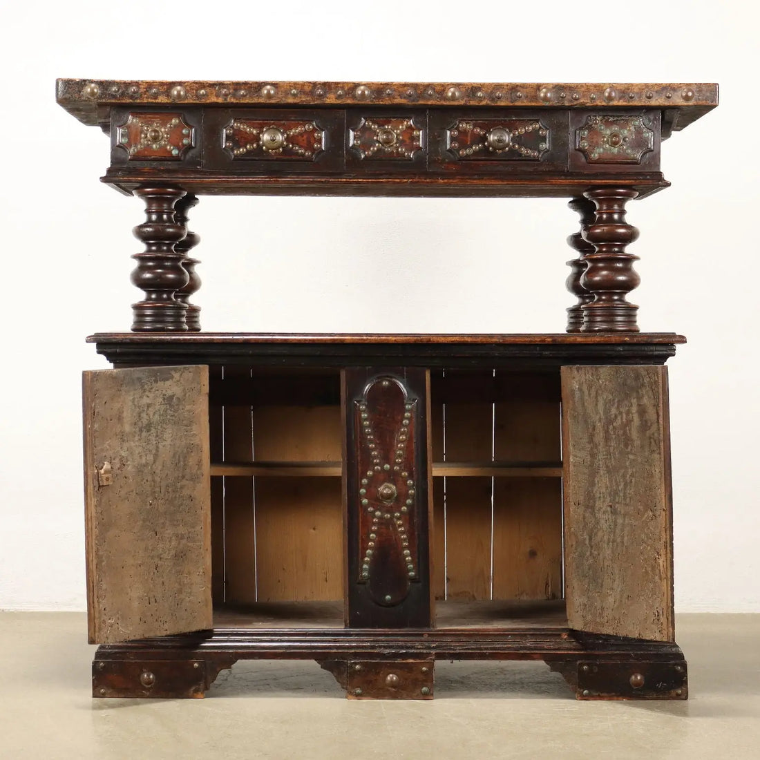 Antique Cupboard with Upper Part Baroque Style Walnut '900 - Early, XX Century | Antiques | Cupboards