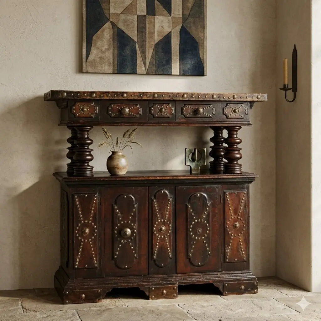 Antique Cupboard with Upper Part Baroque Style Walnut '900 - Early, XX Century | Antiques | Cupboards