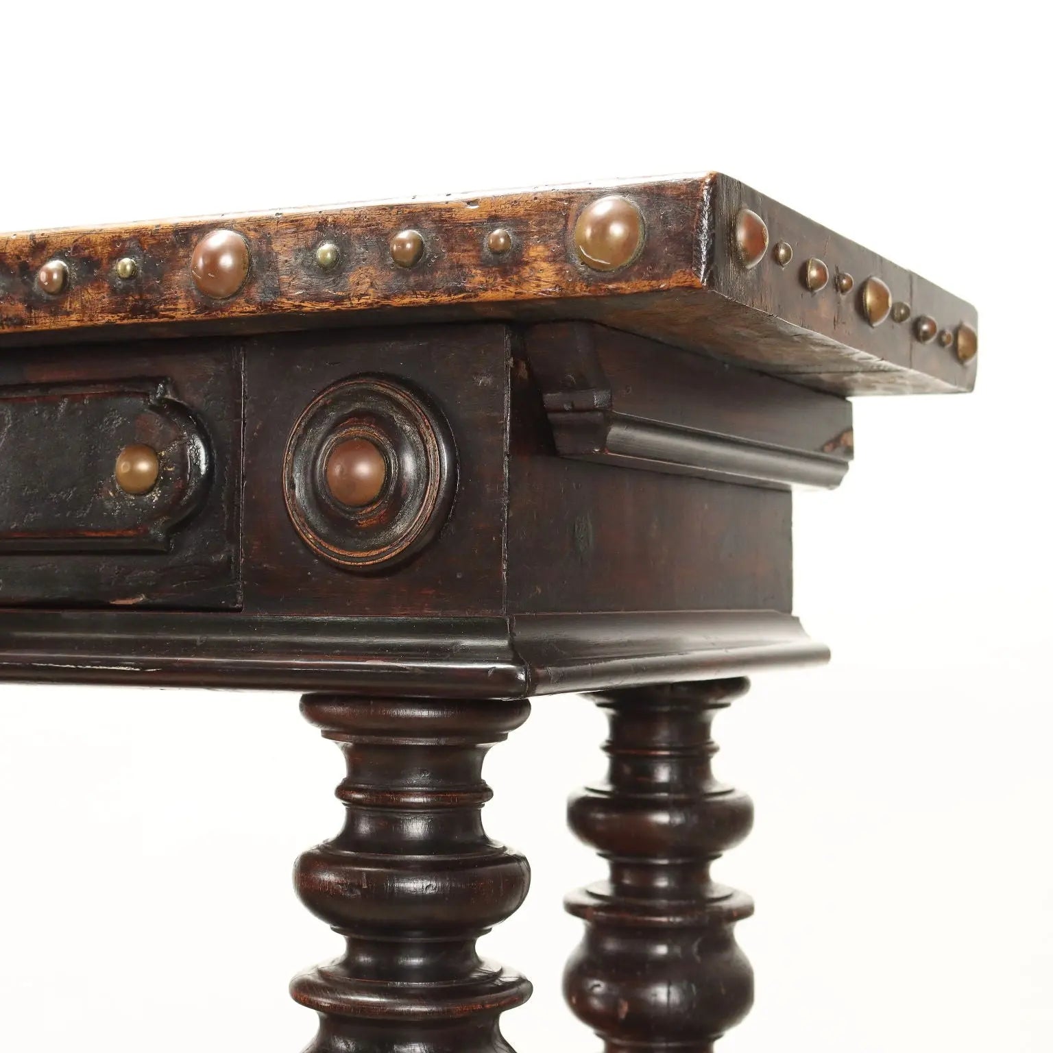 Baroque-Style Walnut and Metal Sideboard