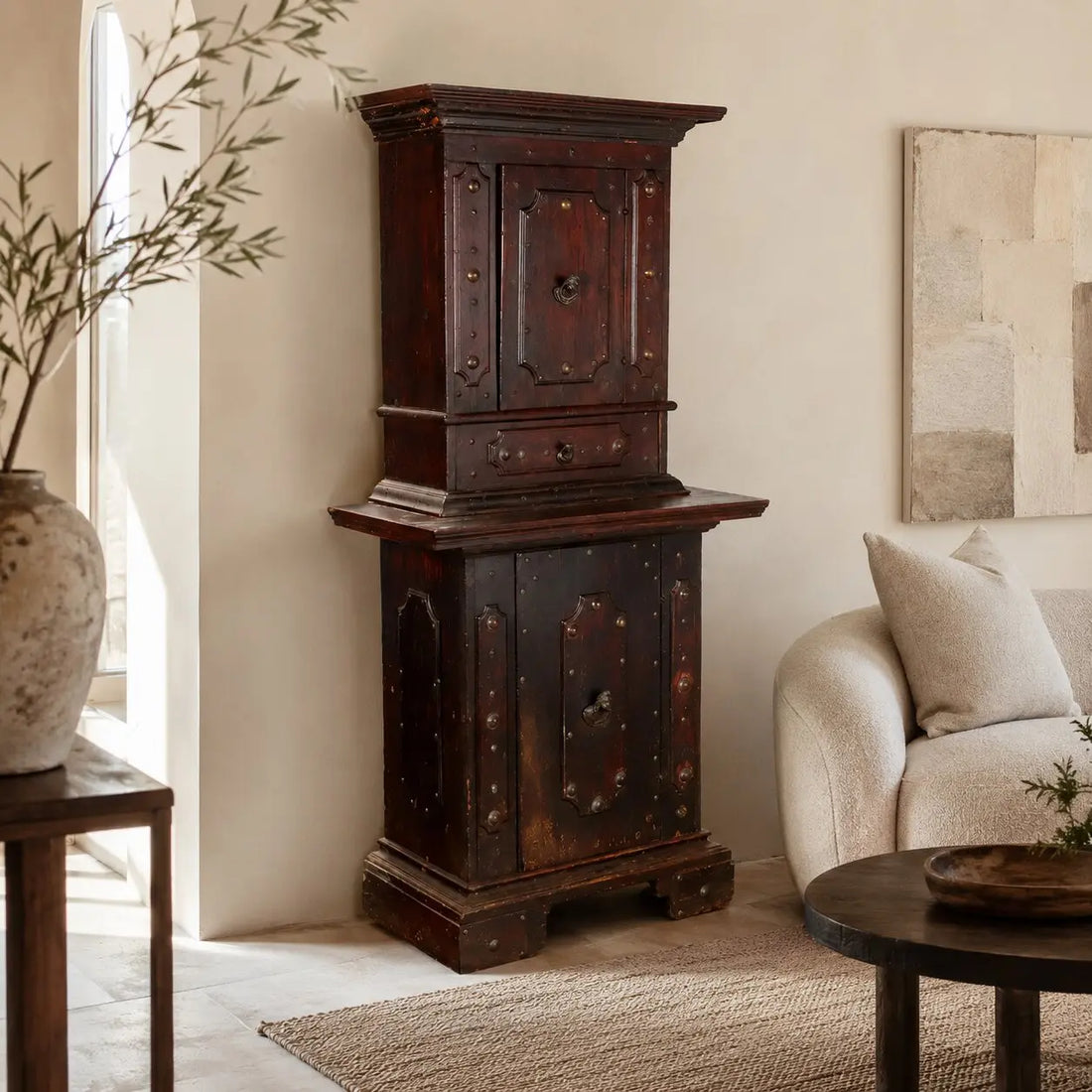Neobaroque Walnut Sideboard with Cabinet - 19th Century
