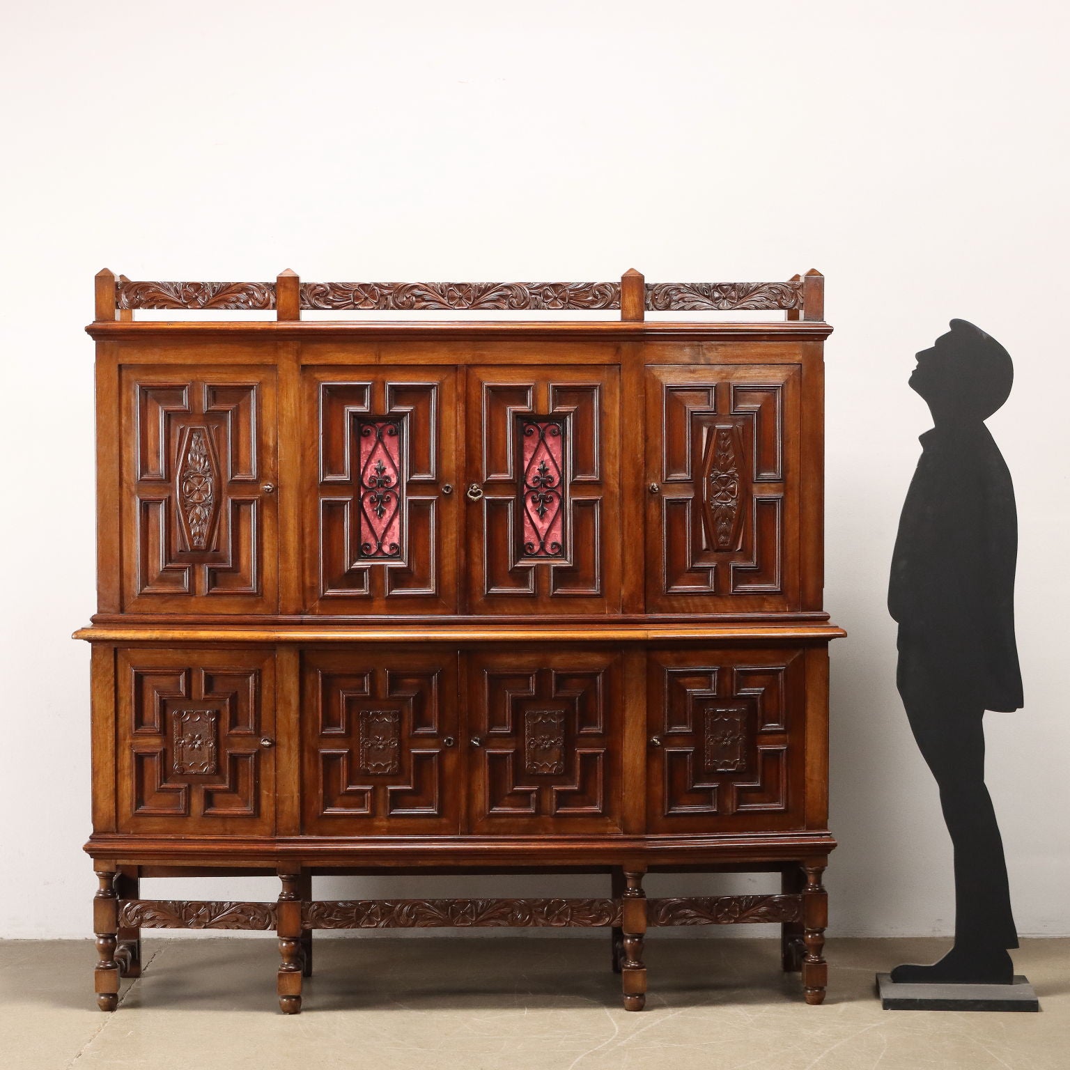 Antique Cupboard with Double Top Mahogany Italy XX Century - Italy, XX Century | Antiques  Cupboards