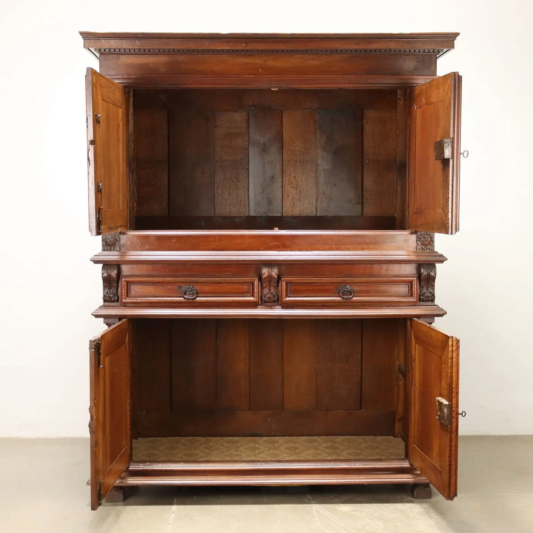 Antique Cupboard Walnut Double Top Provence XVIII Century - Provence, Late 18th-Early 19th Century | Antiques | Cupboards