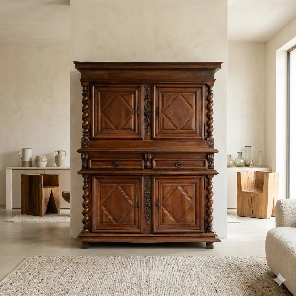 Antique Cupboard Walnut Double Top Provence XVIII Century - Provence, Late 18th-Early 19th Century | Antiques | Cupboards