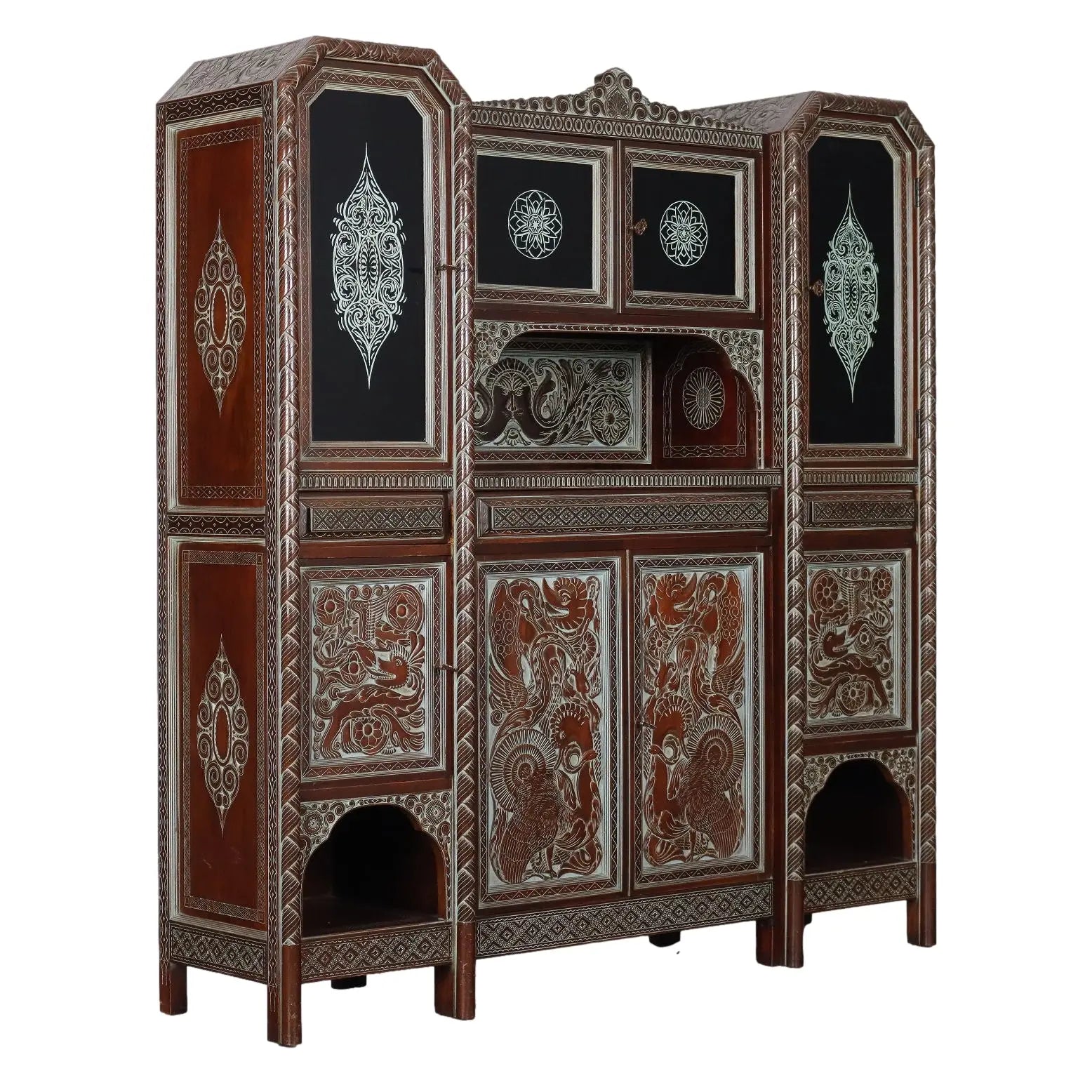 Antique Living Room Cabinet Ethnic Rino Galbiati XX Century - Italy, Mid XX Century | Antiques | Cupboards