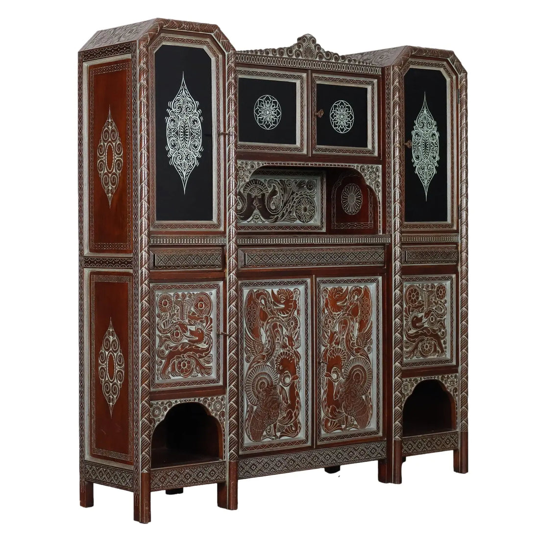 Antique Living Room Cabinet Ethnic Rino Galbiati XX Century - Italy, Mid XX Century | Antiques | Cupboards