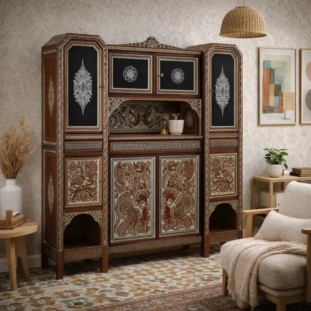 Antique Living Room Cabinet Ethnic Rino Galbiati XX Century - Italy, Mid XX Century | Antiques | Cupboards
