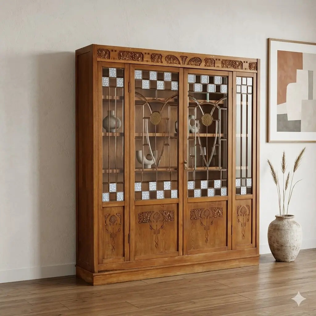 Antique Cupboard Art Nouveau Oak Italy Early XX Century - Italy, Early XX Century | Antiques | Cupboards