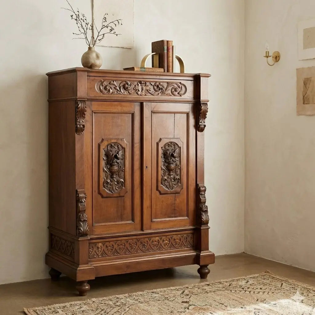 Antique Cupboard Neo-Renaissance Walnut Italy XIX Century - neo-renaissance belief | Antiques | Cupboards