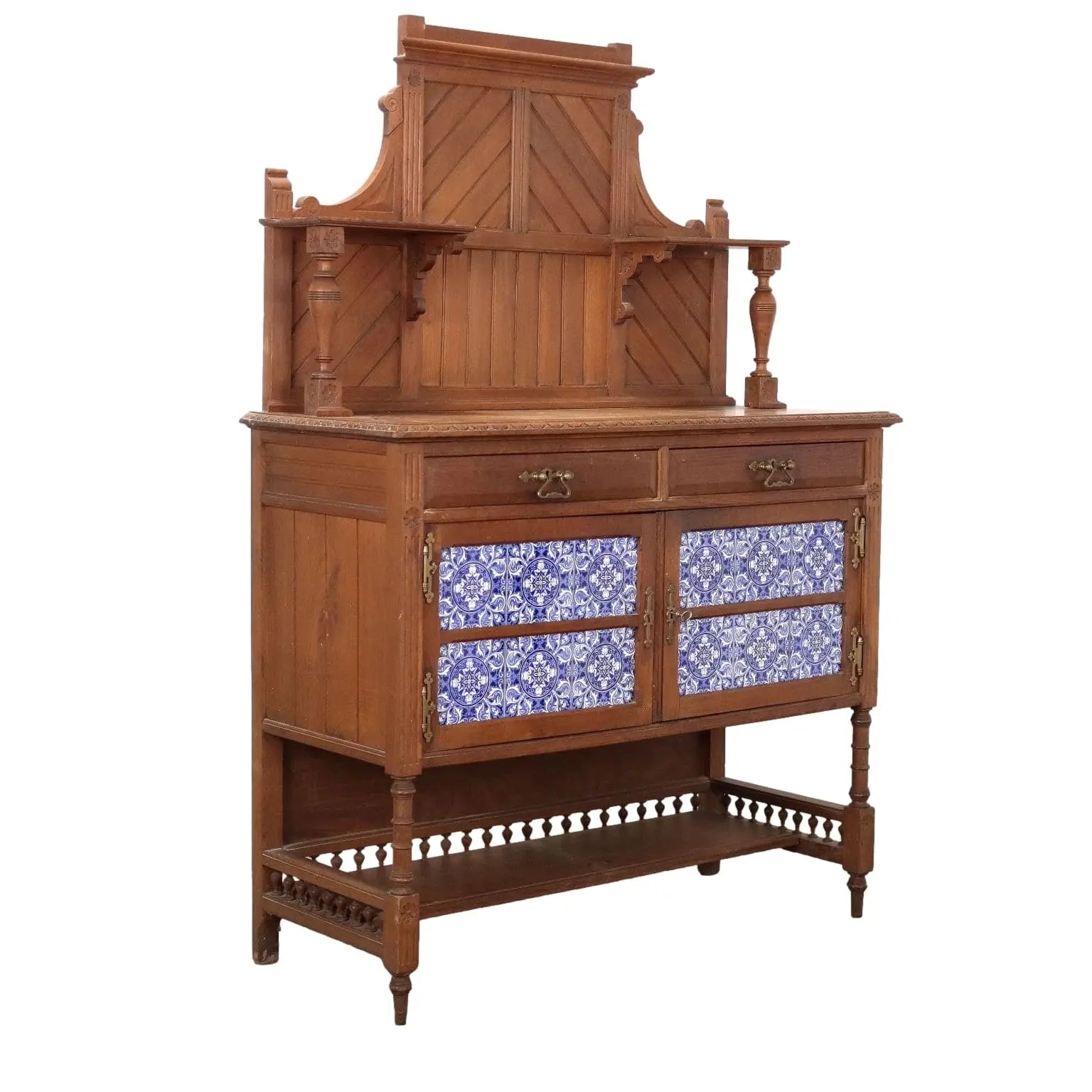 Antique Showcase Art Nouveau Oak 2 Drawers Italy XX Century - Italy, Early XX Century | Antiques | Cupboards