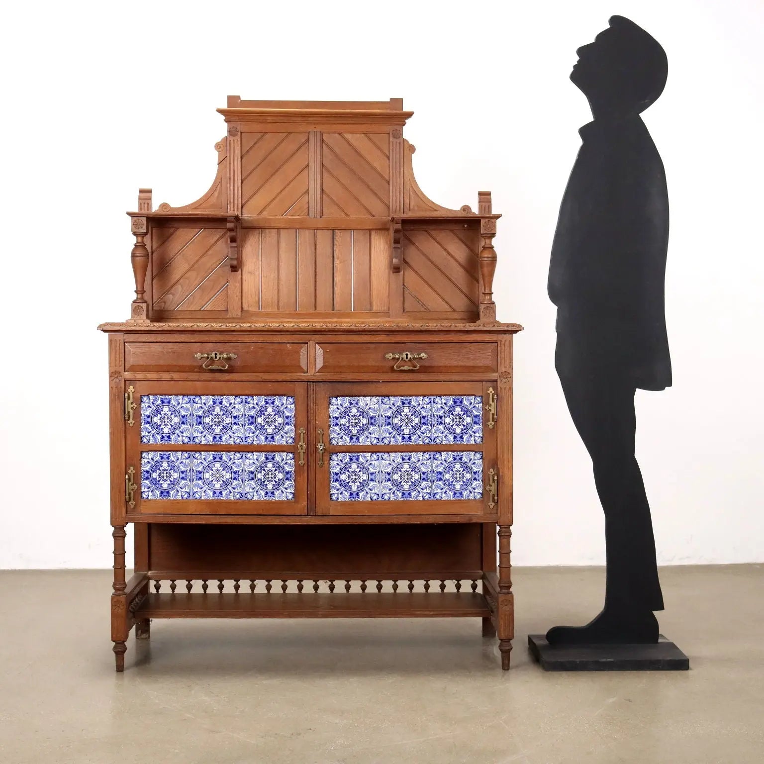 Antique Showcase Art Nouveau Oak 2 Drawers Italy XX Century - Italy, Early XX Century | Antiques | Cupboards