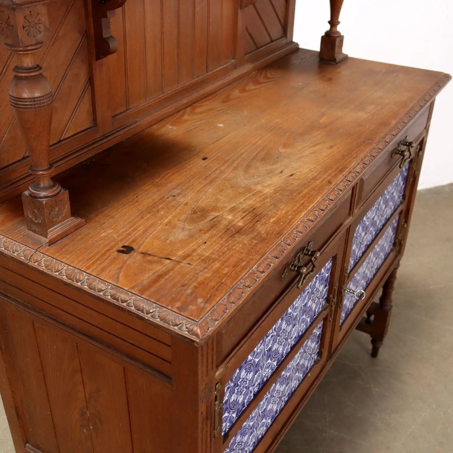 Antique Showcase Art Nouveau Oak 2 Drawers Italy XX Century - Italy, Early XX Century | Antiques | Cupboards