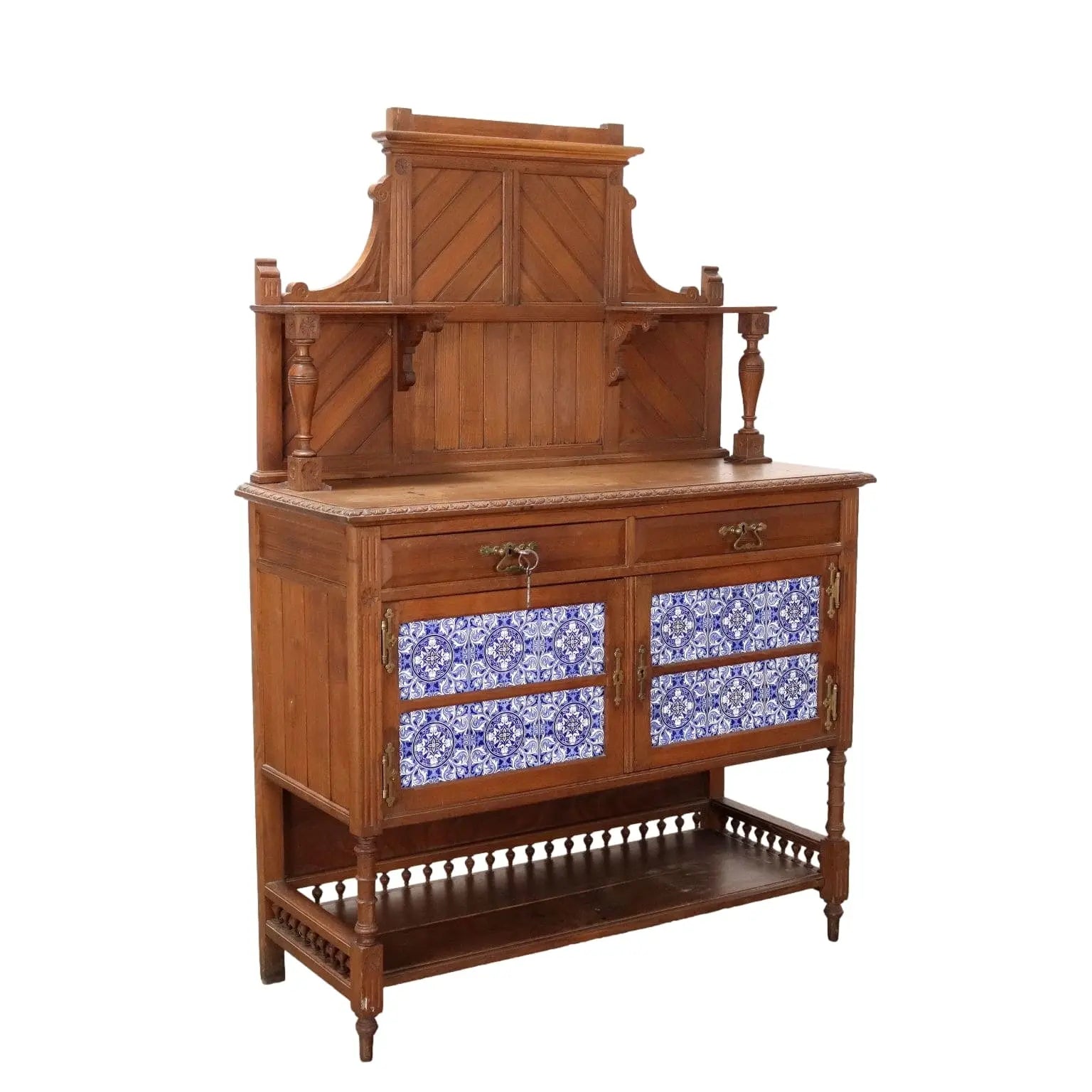 Antique Cupboard Art Nouveau Oak 2 Drawers XX Century - Italy, Early XX Century | Antiques | Cupboards