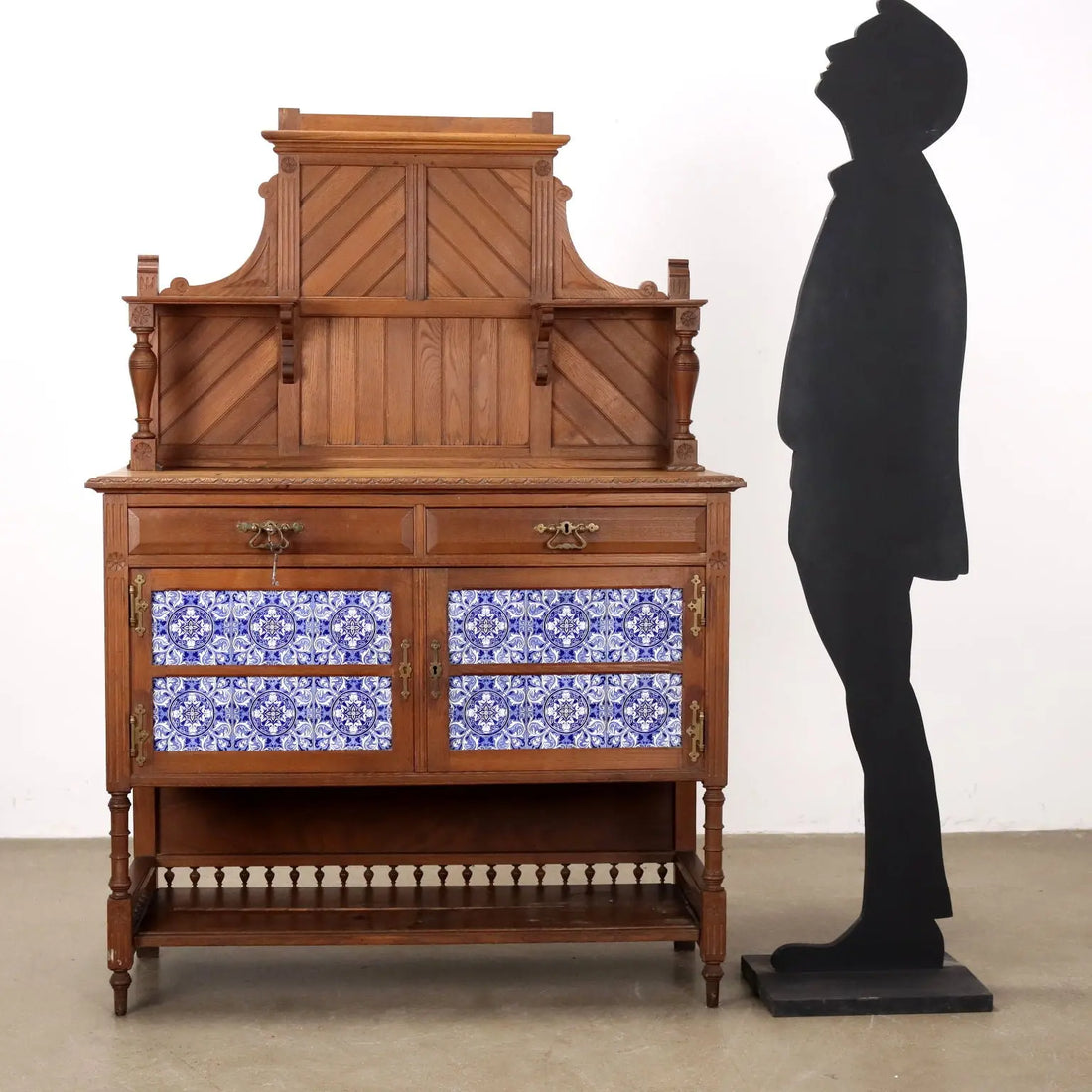 Antique Cupboard Art Nouveau Oak 2 Drawers XX Century - Italy, Early XX Century | Antiques | Cupboards