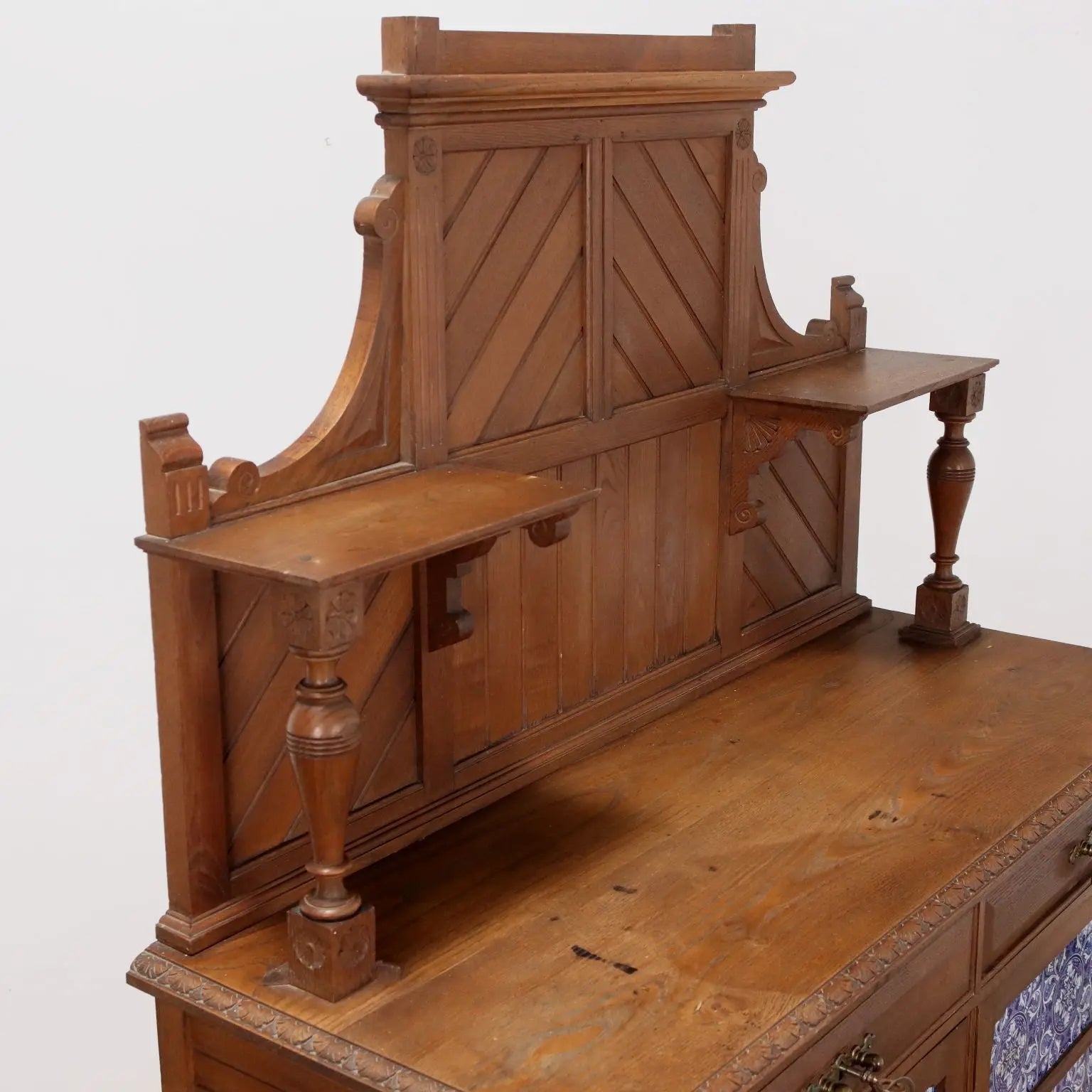 Antique Cupboard Art Nouveau Oak 2 Drawers XX Century - Italy, Early XX Century | Antiques | Cupboards