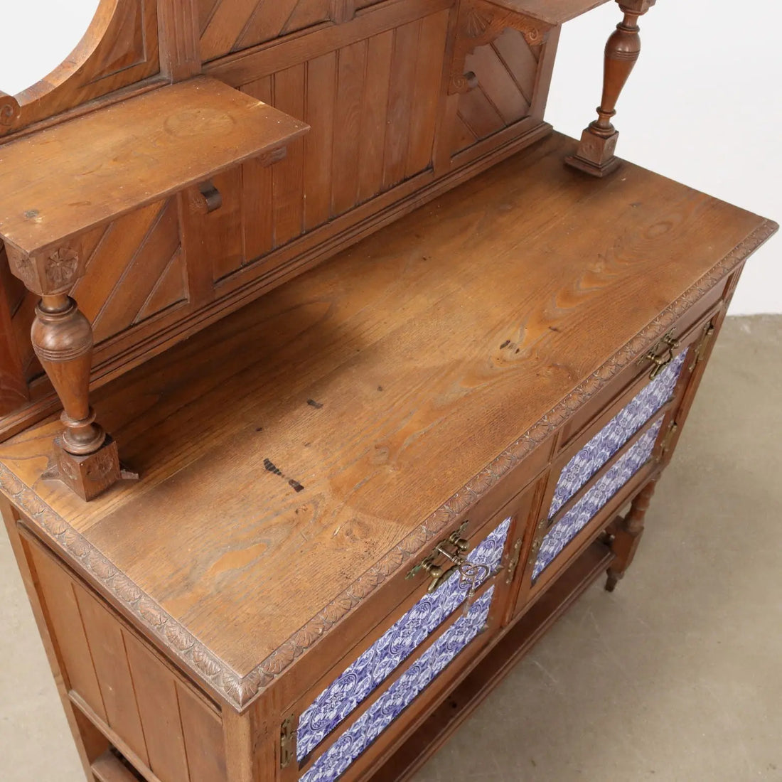 Antique Cupboard Art Nouveau Oak 2 Drawers XX Century - Italy, Early XX Century | Antiques | Cupboards