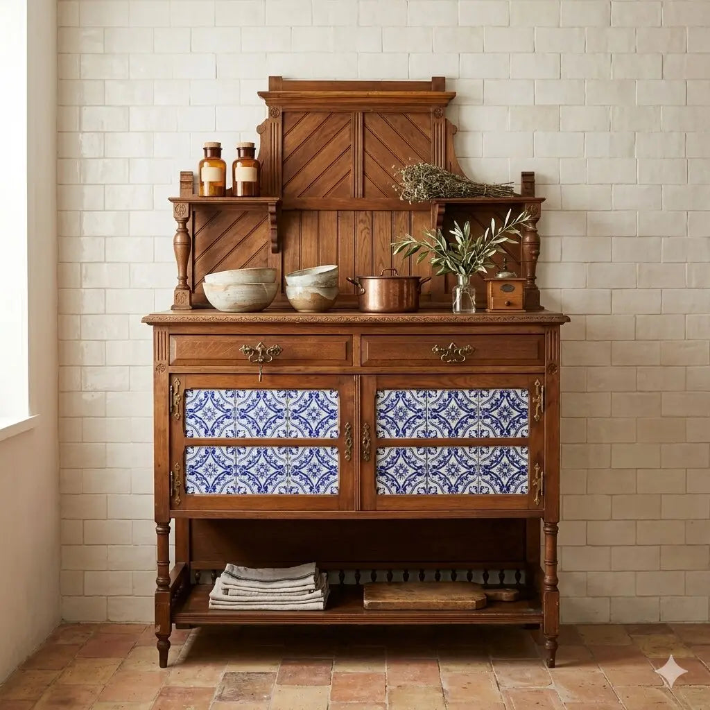 Antique Cupboard Art Nouveau Oak 2 Drawers XX Century - Italy, Early XX Century | Antiques | Cupboards