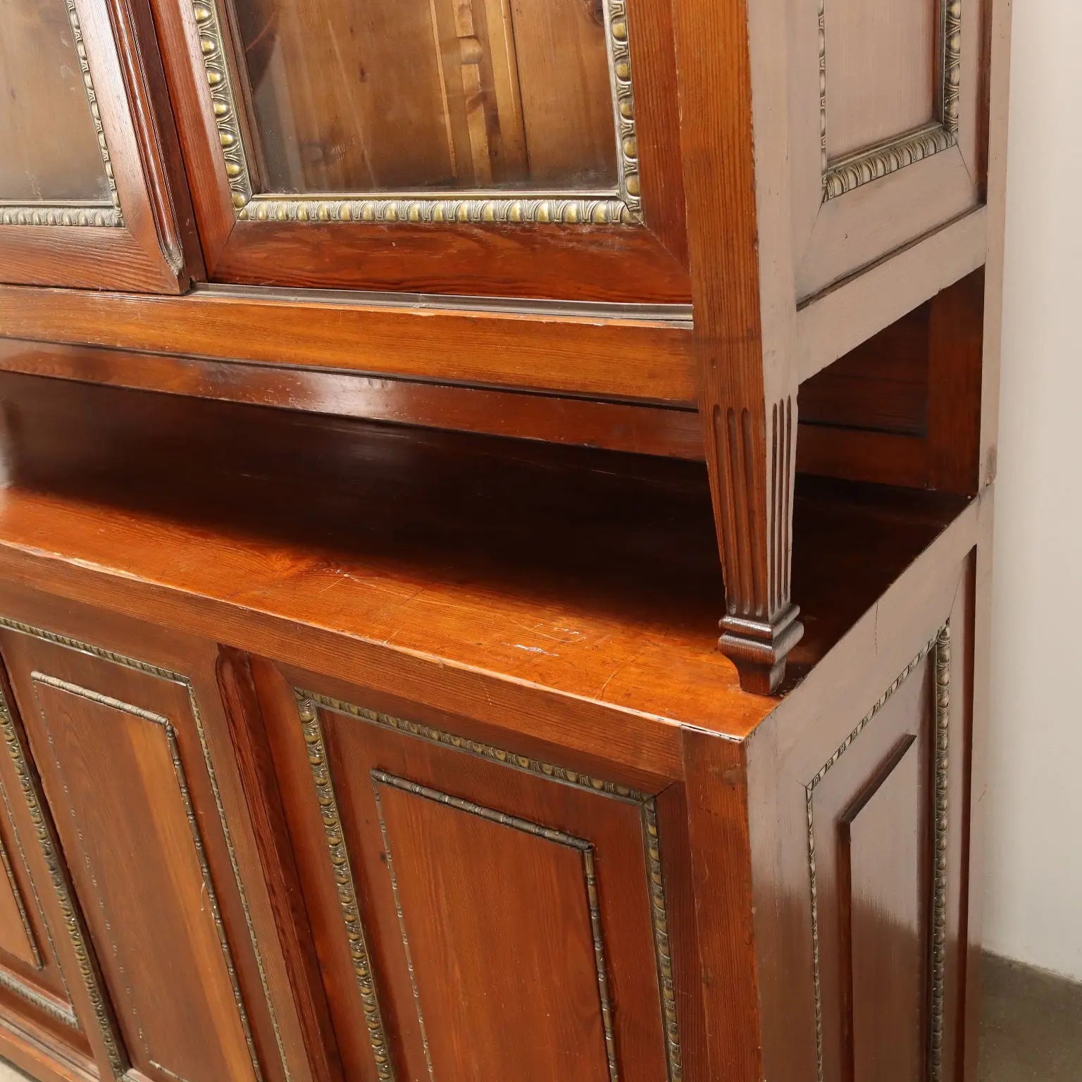 Antique Cupboard Larch Sheeth Metal Sliding Doors Italy XX Century - Italy, Early XX Century | Antiques | Cupboards