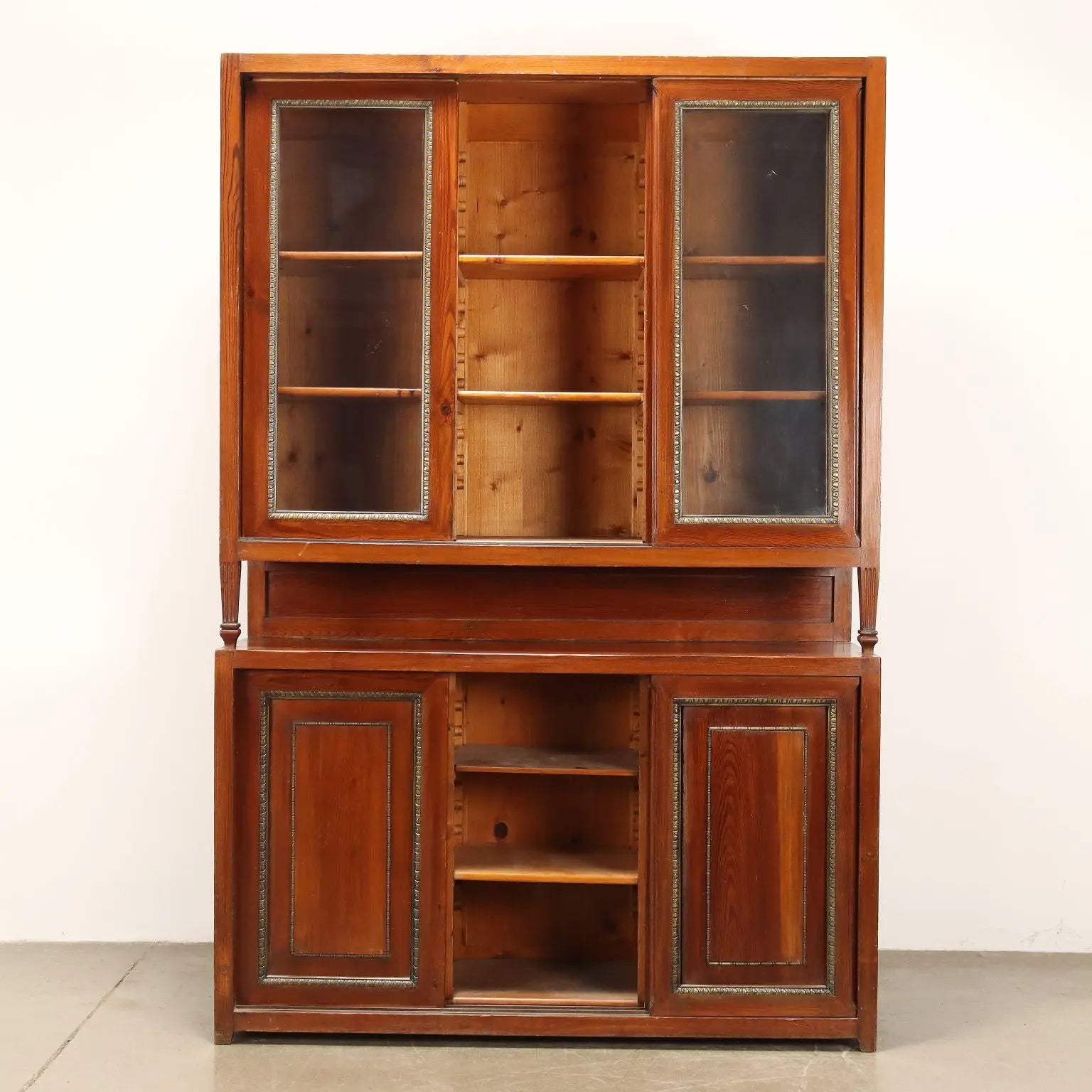 Antique Cupboard Larch Sheeth Metal Sliding Doors Italy XX Century - Italy, Early XX Century | Antiques | Cupboards