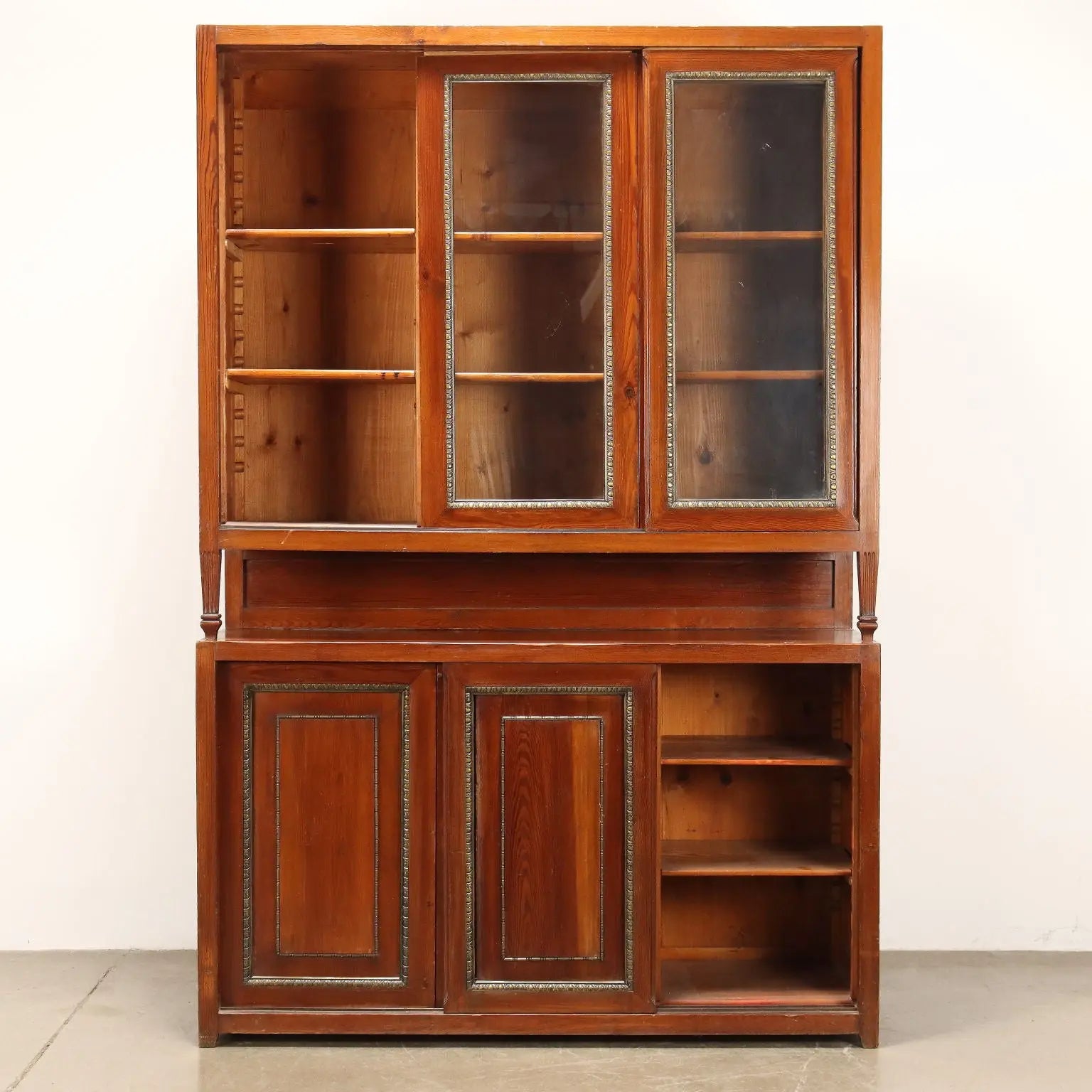 Antique Cupboard Larch Sheeth Metal Sliding Doors Italy XX Century - Italy, Early XX Century | Antiques | Cupboards