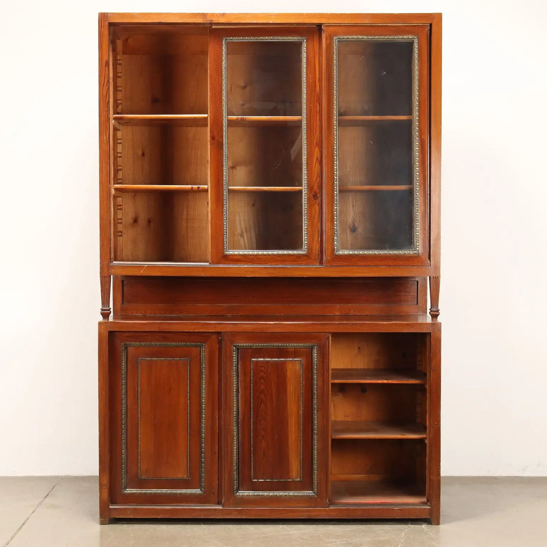 Antique Cupboard Larch Sheeth Metal Sliding Doors Italy XX Century - Italy, Early XX Century | Antiques | Cupboards