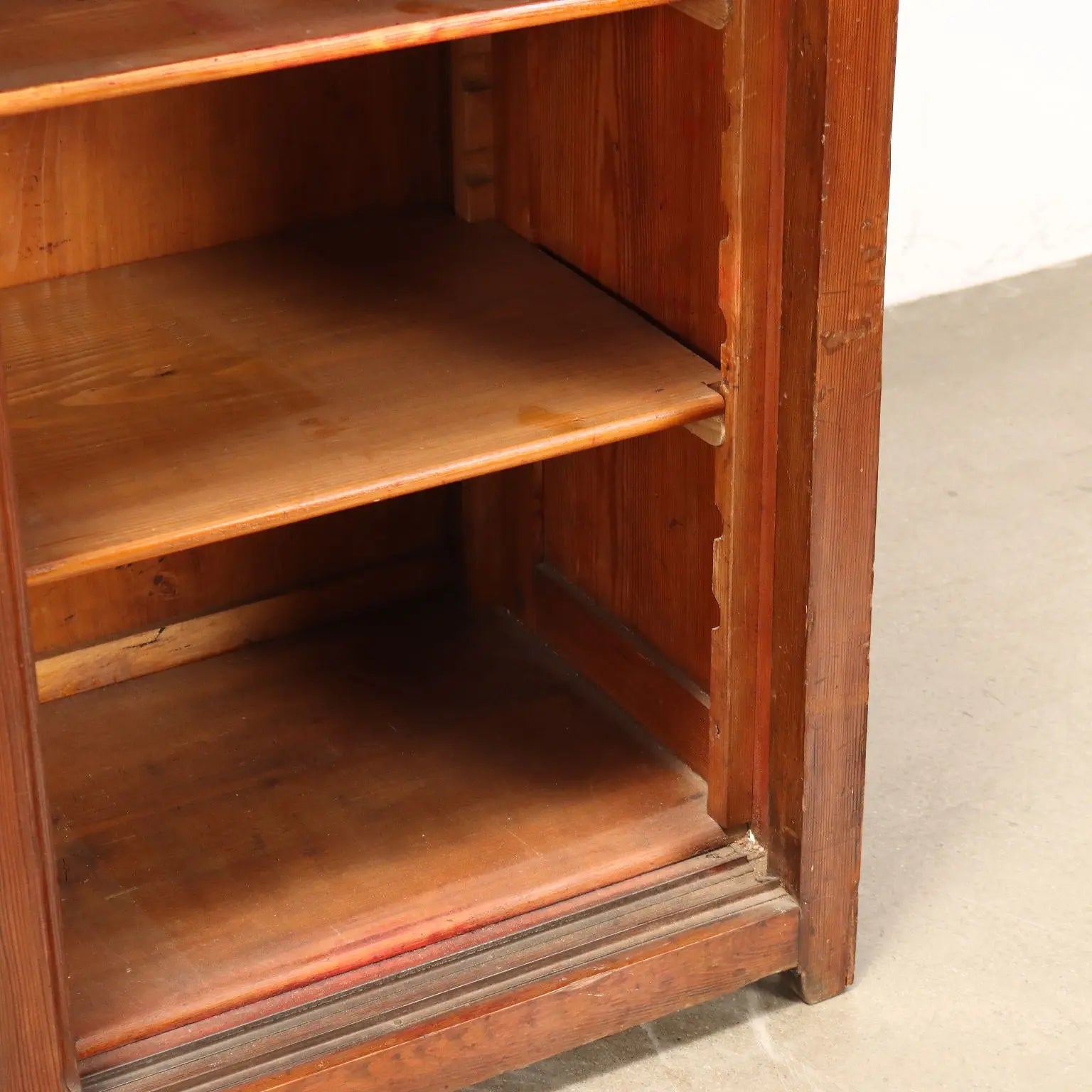 Antique Cupboard Larch Sheeth Metal Sliding Doors Italy XX Century - Italy, Early XX Century | Antiques | Cupboards