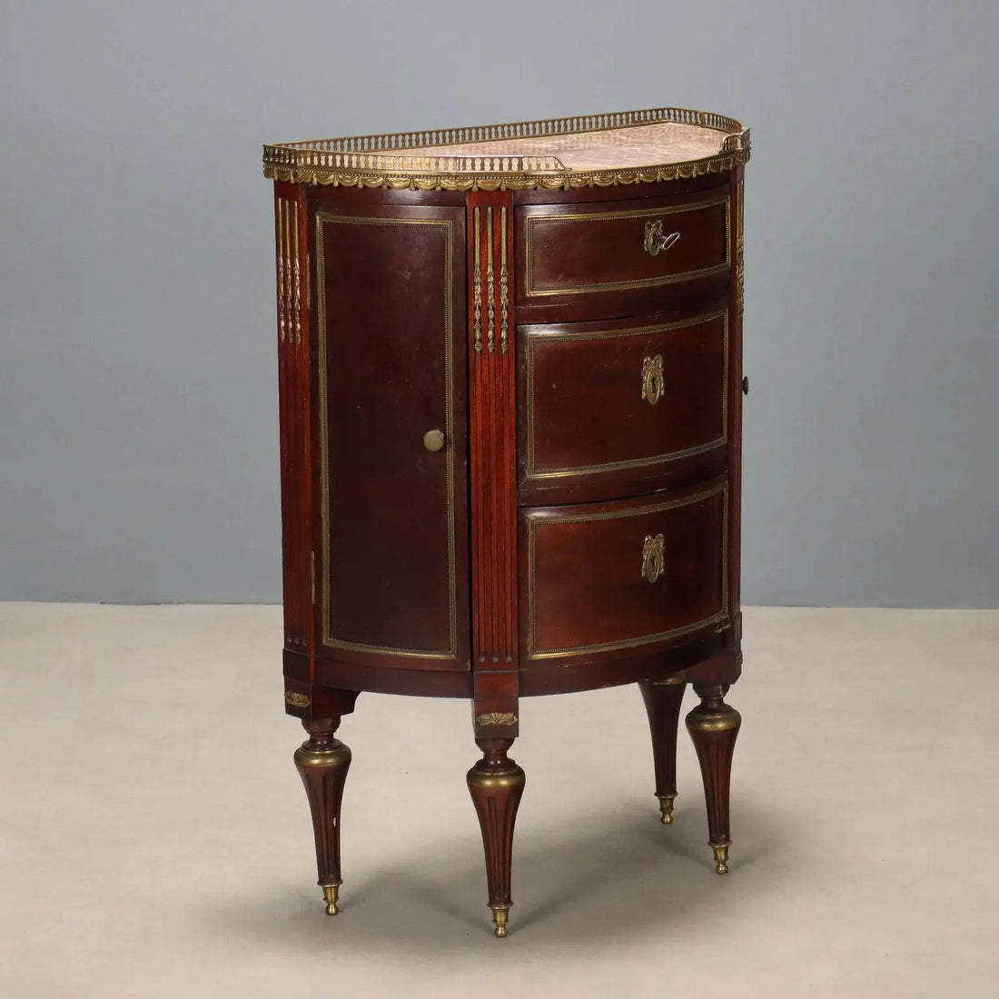 Demi Lune Mahogany and Bronze Sideboard 19th Century