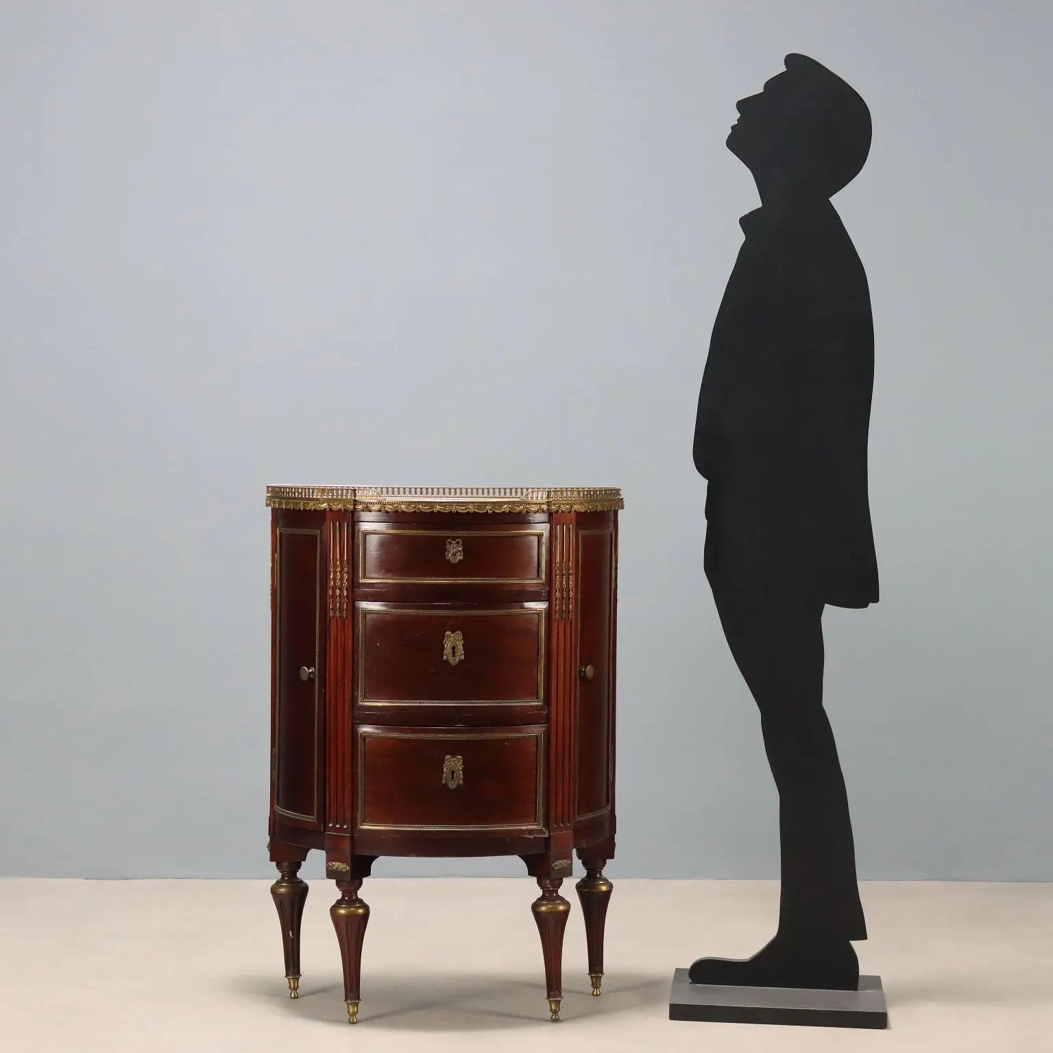 Demi Lune Mahogany and Bronze Sideboard 19th Century