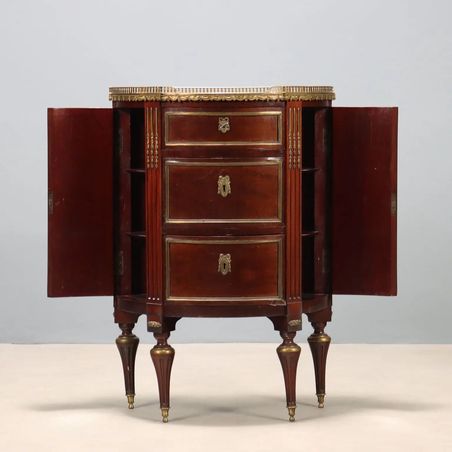 Demi Lune Mahogany and Bronze Sideboard 19th Century