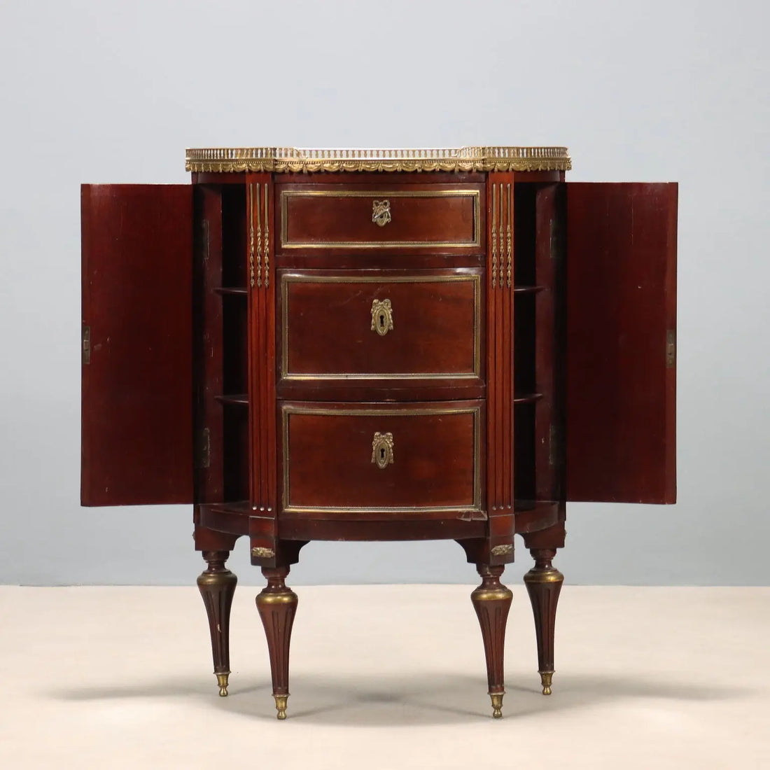 Demi Lune Mahogany and Bronze Sideboard 19th Century
