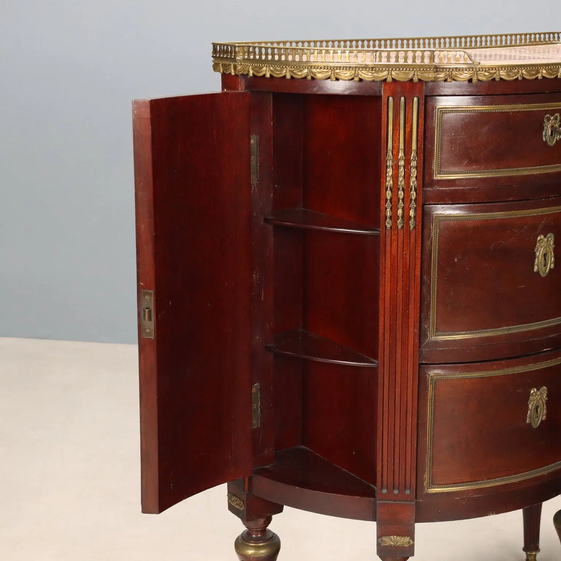 Demi Lune Mahogany and Bronze Sideboard 19th Century