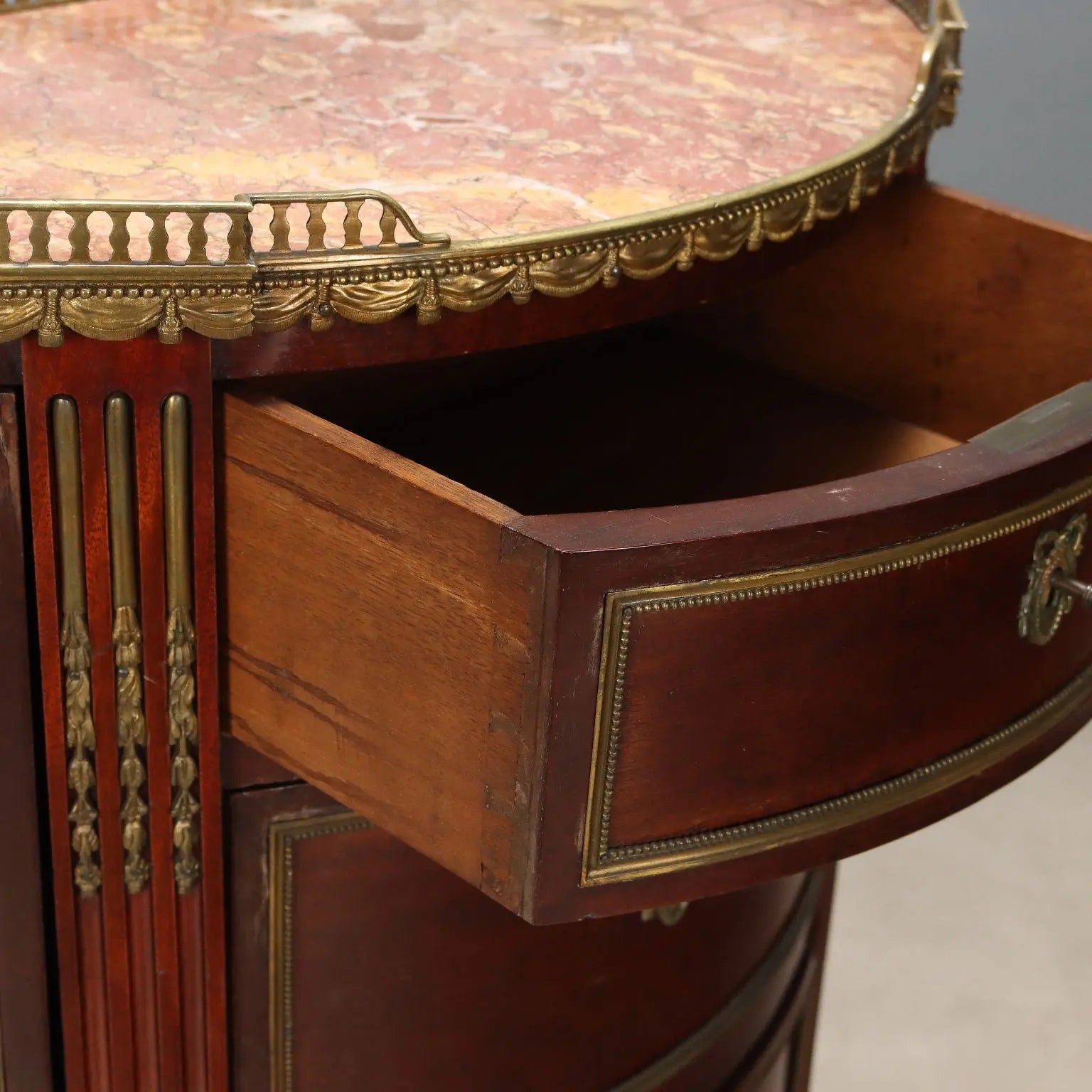 Demi Lune Mahogany and Bronze Sideboard 19th Century