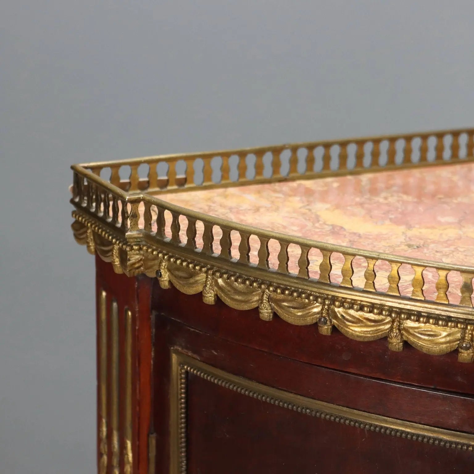 Demi Lune Mahogany and Bronze Sideboard 19th Century