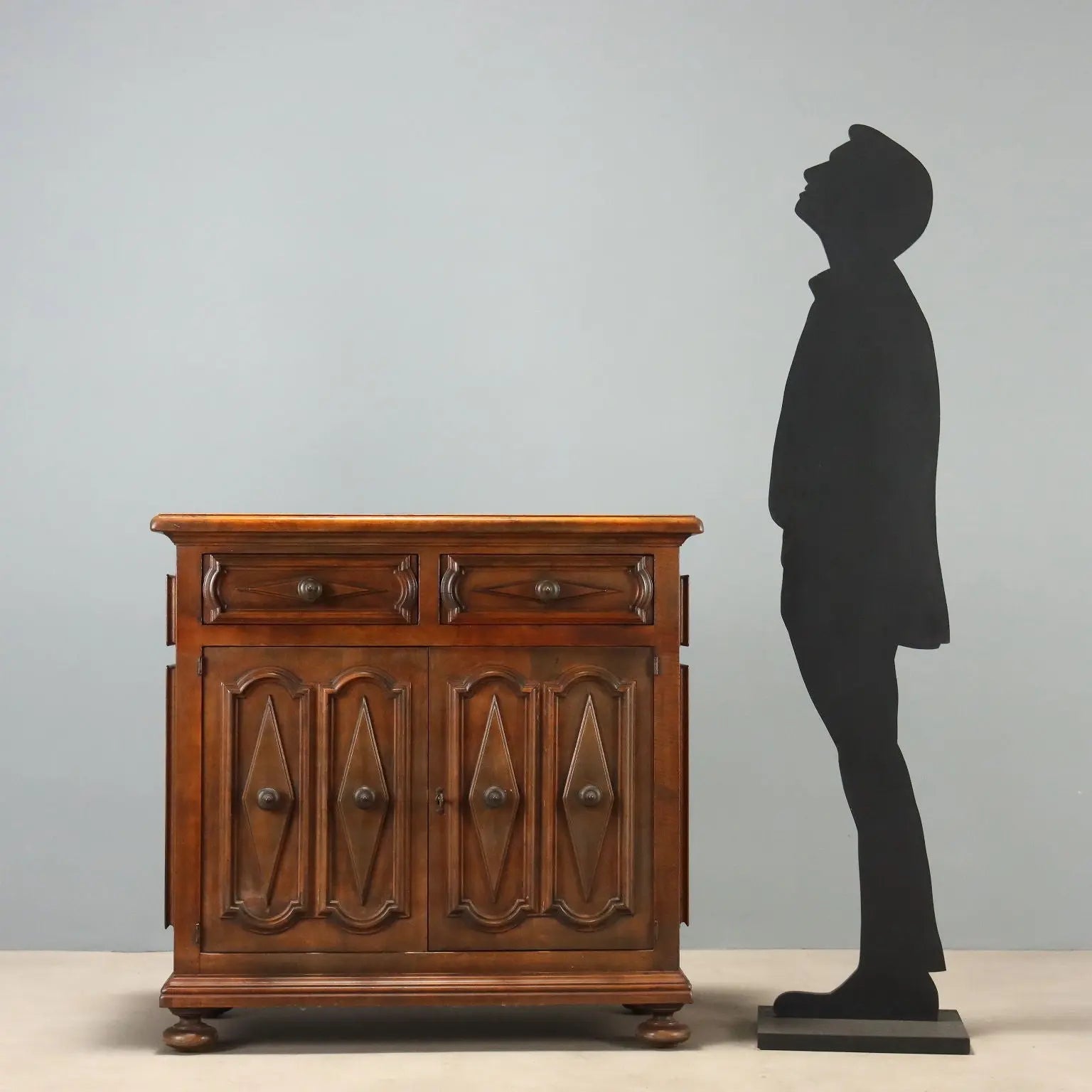 Baroque Walnut Sideboard - Italy, Mid 20th Century