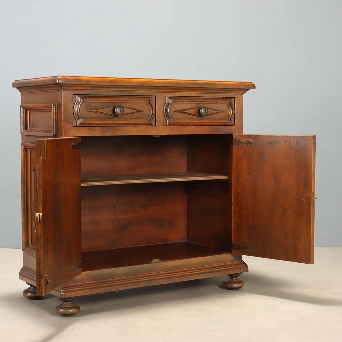 Baroque Walnut Sideboard - Italy, Mid 20th Century