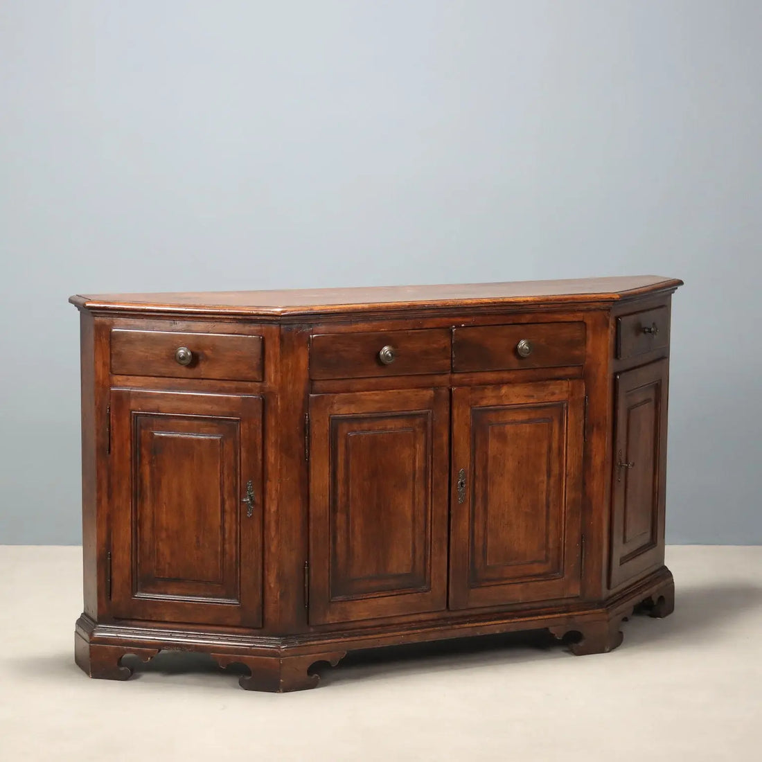 Antique Cupboard Walnut Painted Beech Italy XX Century