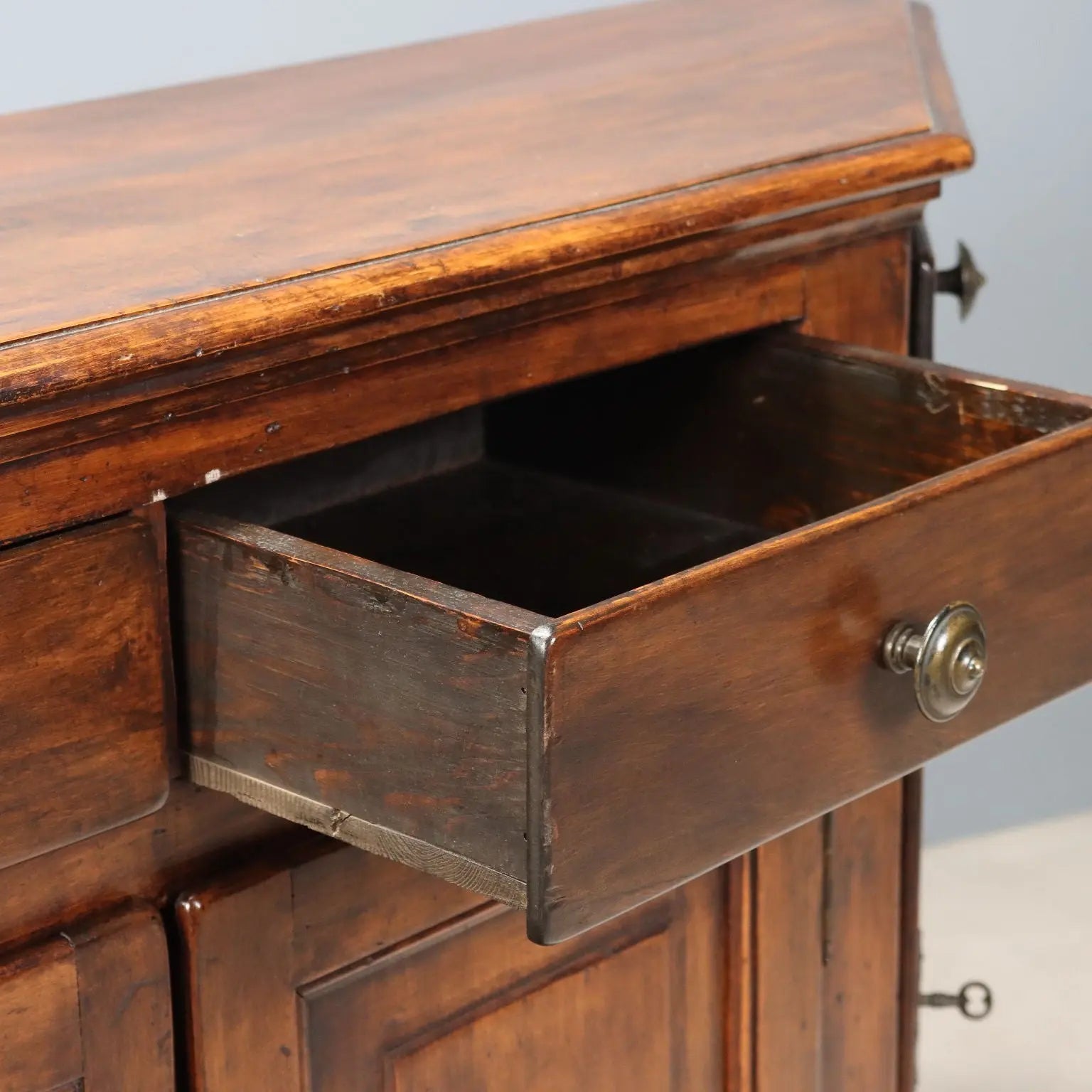 Antique Cupboard Walnut Painted Beech Italy XX Century