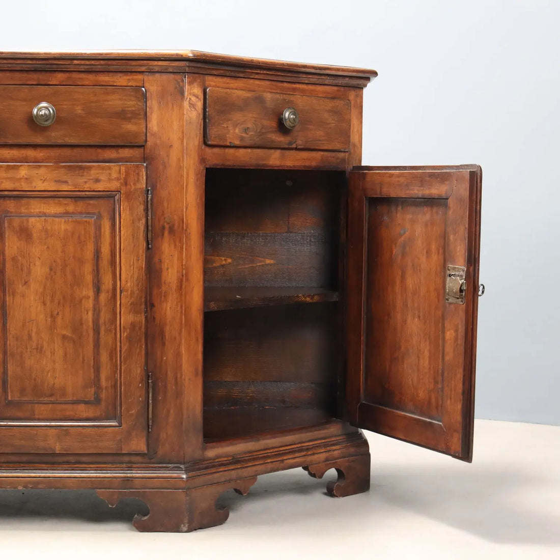 Antique Cupboard Walnut Painted Beech Italy XX Century
